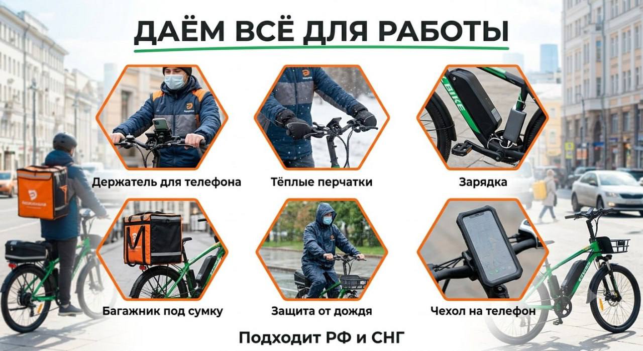 Комплектация электробайка для курьера